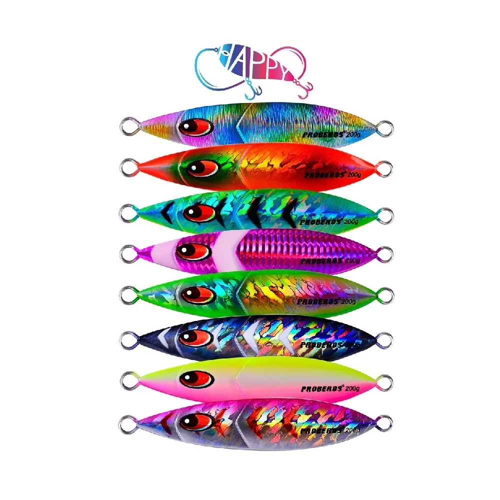 Wholesale 160g 200g Slow Pitch Jigging Lure Metal Jig Bait Lead Fish Spoons Fish-Iron Plate Hard Bait Salt water Fishing Lures