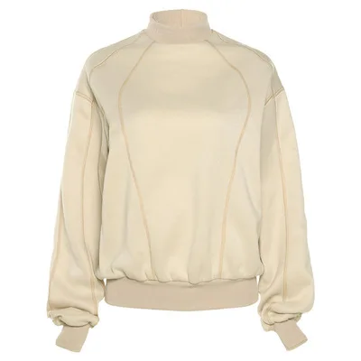 
2021 New Autumn Solid Women Long Sleeve Turtleneck Top Fashion Ladies Line Loose Thick Pullover 