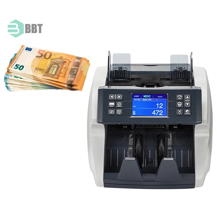 Mix Value Bill Counter And Sorter Multi Currencies Counting Sort Machine For Usd, Eur, Gbp, Cad,Thb...