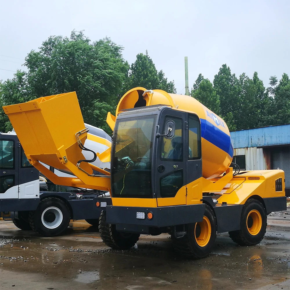 Chinese brand 3 cubic automatic loading/unloading/concrete mixer/rotating tank truck
