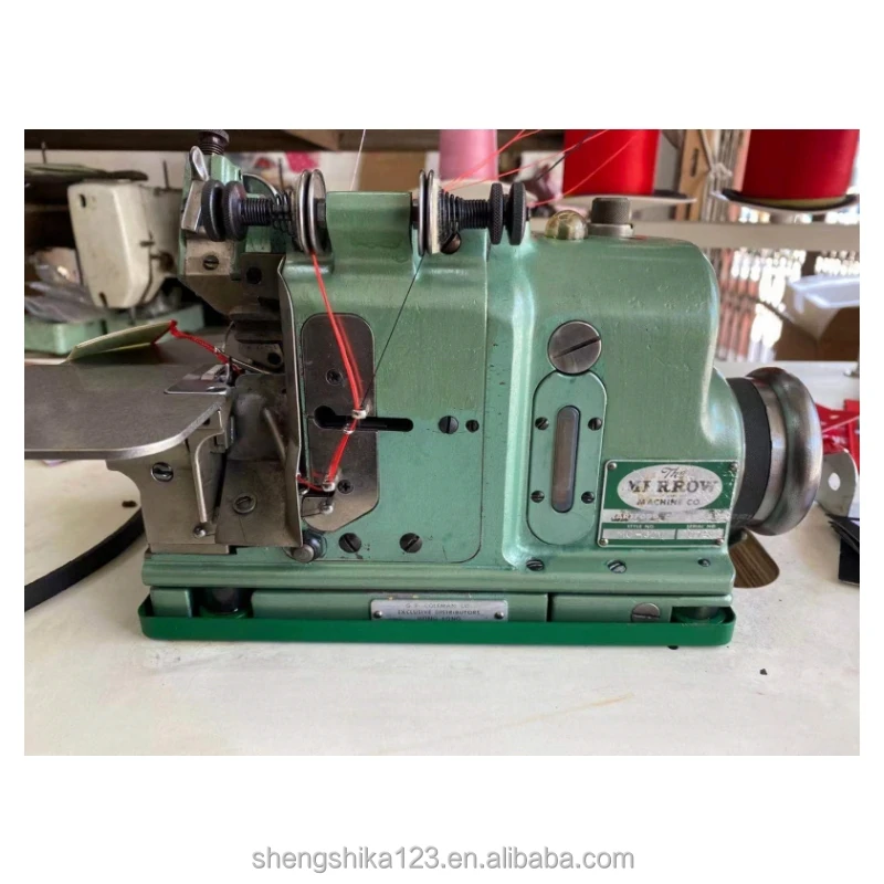 Attractive Price Secondhand Merrow MG-3U Industrial Overlock Sewing Machine with Table for Emblem Edging