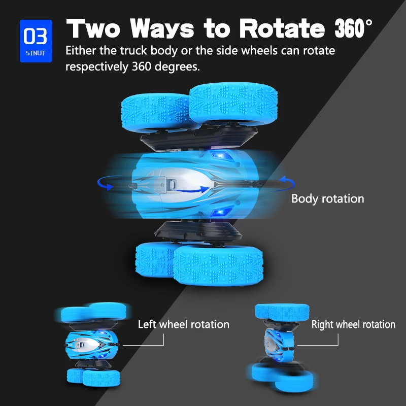 Qilong Remote Control Stunt Car Toys Advanced Technology Modern Novel Design Rc Climbing Off-Road Stunt Car 360 Toy For Kids