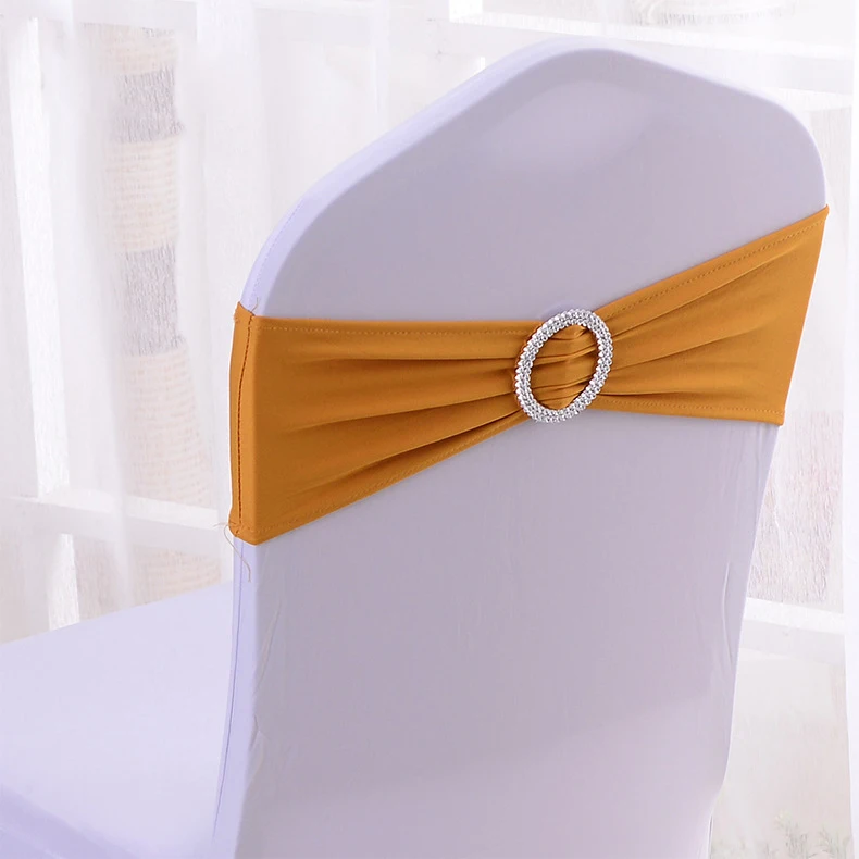 Modern Minimalist Elastic Polyester Bow Knot Chair Back Strap Chair Sashes Wedding Decorative Bow Tie