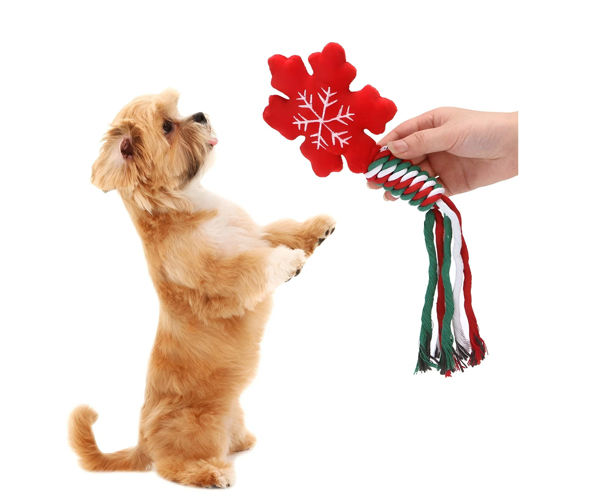 Christmas Pack 2024 Soft Stuffed Pet Toy Bite Resistant Plush with Rope Chew Dog Toys