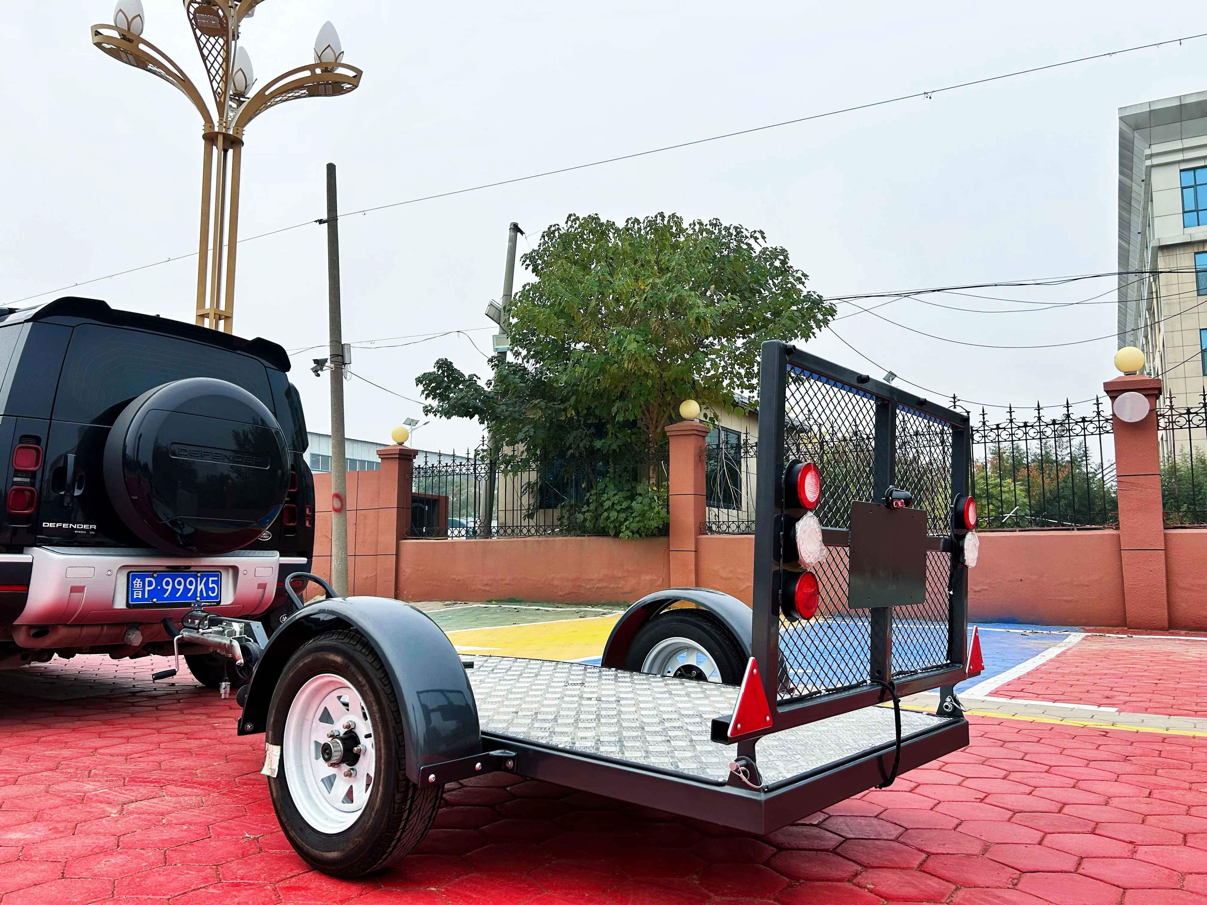 All-terrain single trailer motorcycle flatbed trailer, transport pallet truck, new upgrade, quality out of storage