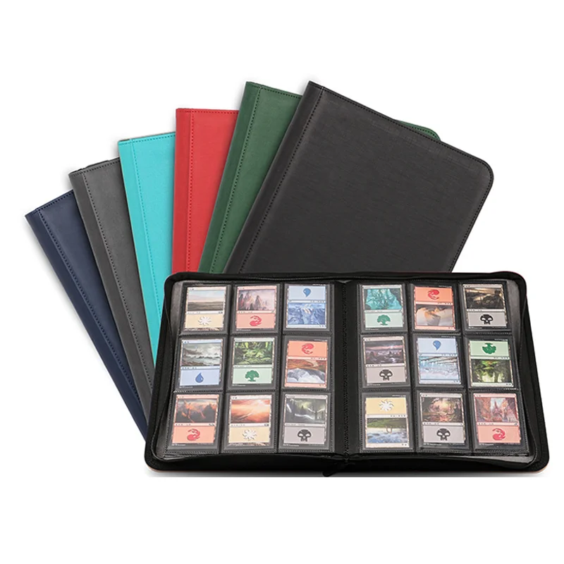 9 Pocket Pu Collection Album For Leather Pokemoned Trading Pcs Zipper Card Album Binder Trading Card Binder
