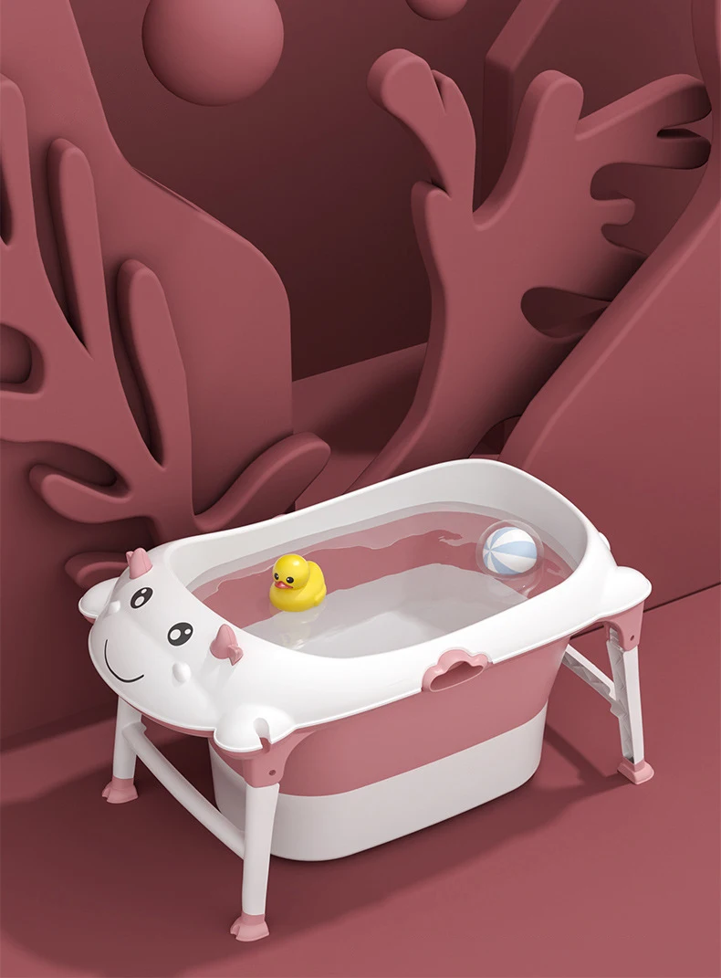 Plastic Household Fold Away Portable Twin China Baby Clawfoot Shower Bath Wash With Tub Pad White Net Spray Swimming