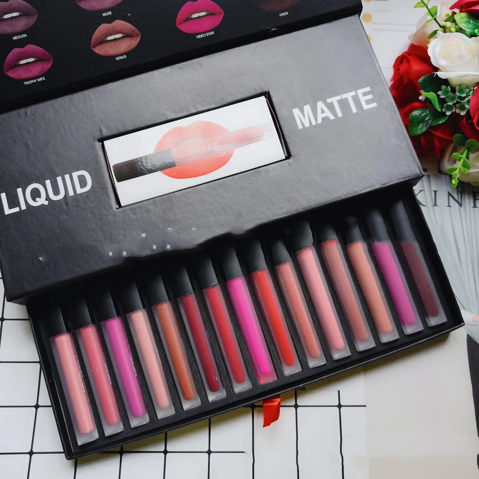 Matte Velvet Matte Lip Gloss Private Label Glaze Combo Set Lip Gloss Vendorstick Lasting Waterproof 16 Gift Box Private Label