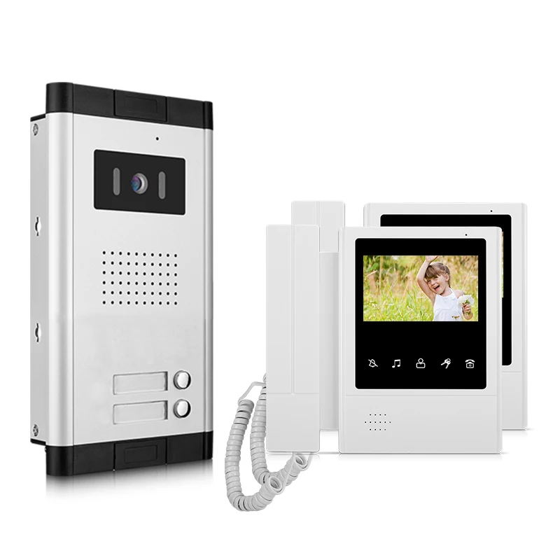Multi-apartment villa video interphone intercom with monitor 2 unit apartments video door phone intercom system doorbell