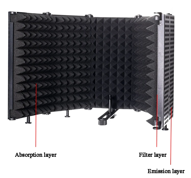 Five panels foldable recording studio microphone sound isolation shield acoustic screen vocal reflection soundproof filters