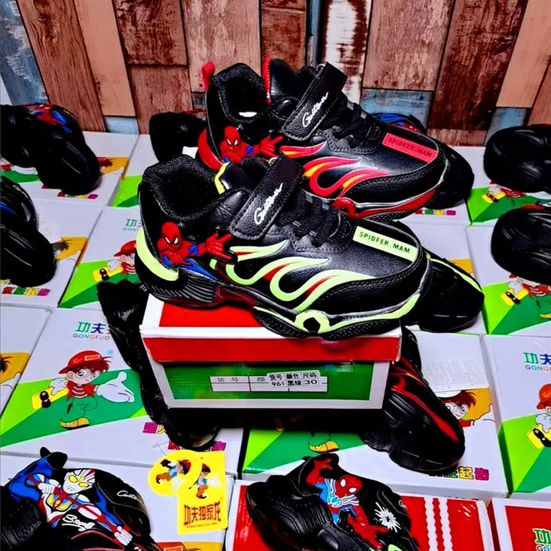 Новая детская кожаная обувь для мальчиков и девочек, водонепроницаемая и нескользящая модная спортивная обувь, модная повседневная обувь