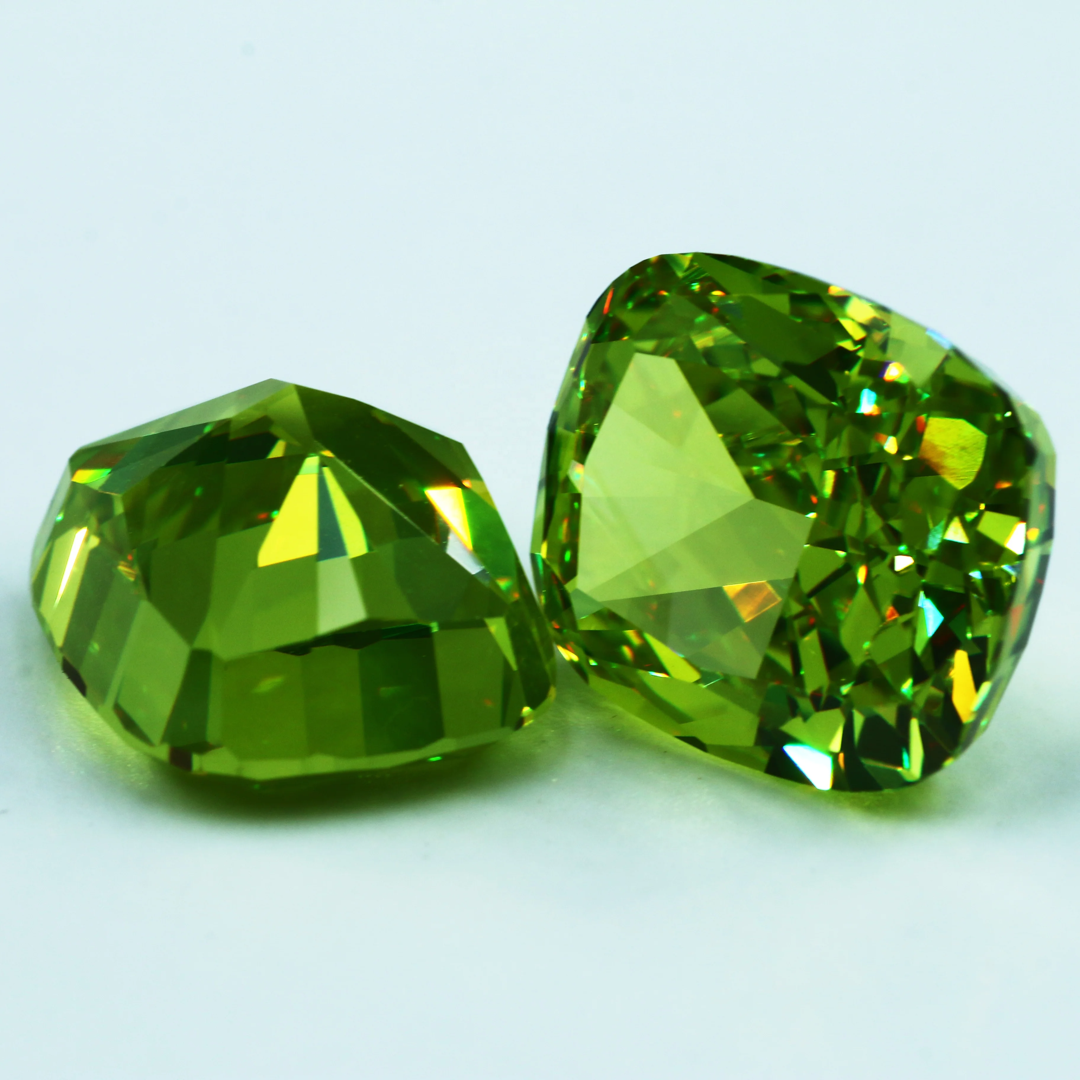 HanYu High Quality 5AAAAA Zircon Stone Wholesale Cushion Ice Cut Olive Cubic Zirconia CZ Gemstone