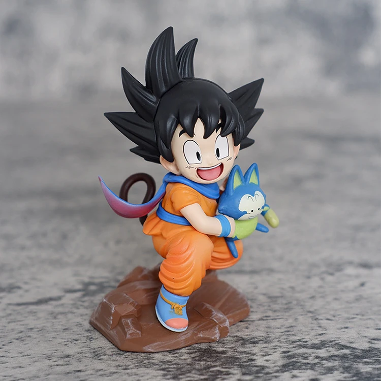 10cm Anime Dragon DBZ Character Kid Son Goku and PUARU Standing Model Plastic Crafts for decoration