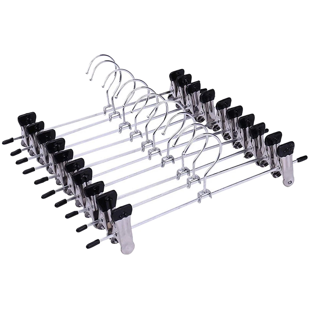 10pcs Pants Wind Proof Multi-purpose Skirt Racks For Drying Trousers Wardrobe Clip Anti-slip Clothes Hanger