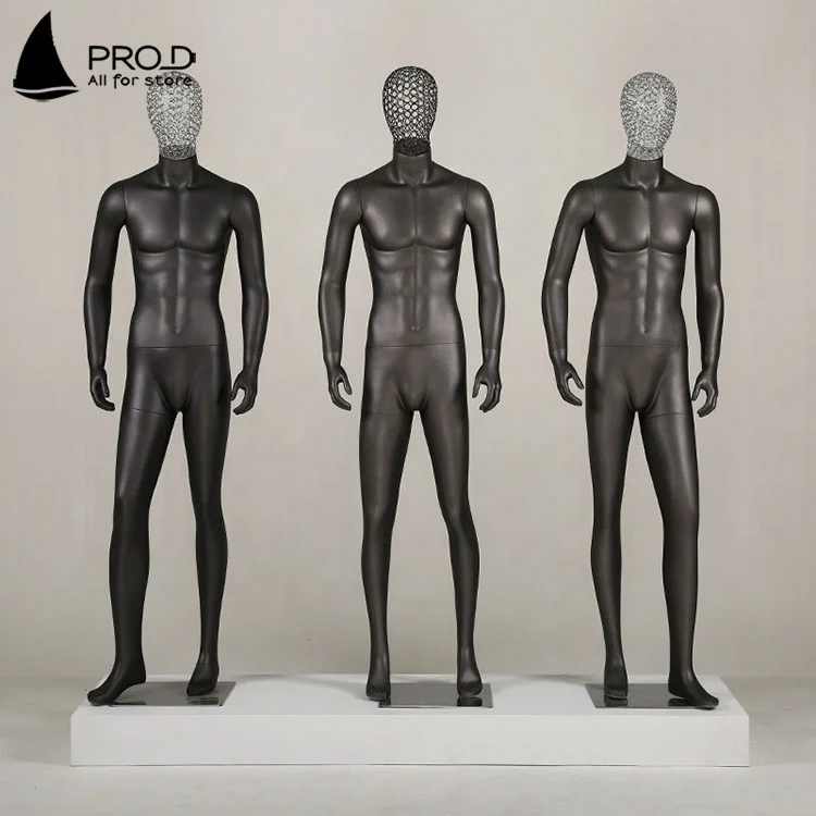 Ruilang Factory Hot Sale Clothing Display Plastic Black Male Mannequin