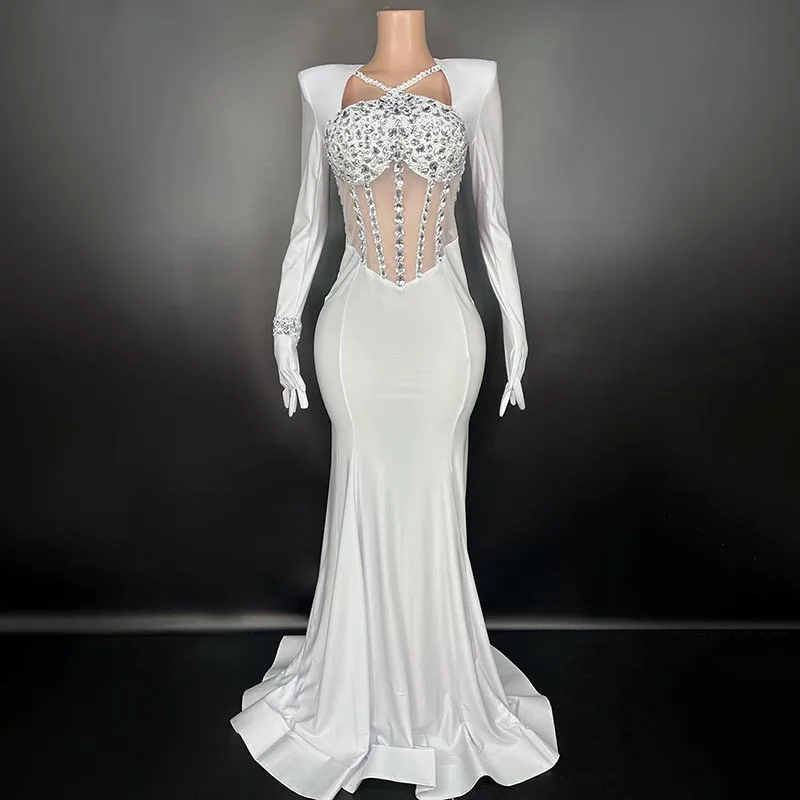 AL1766 luxury long sleeve party wear dresses for women elegant long ladies Celebrity Nightclub Sexy Evening party dress