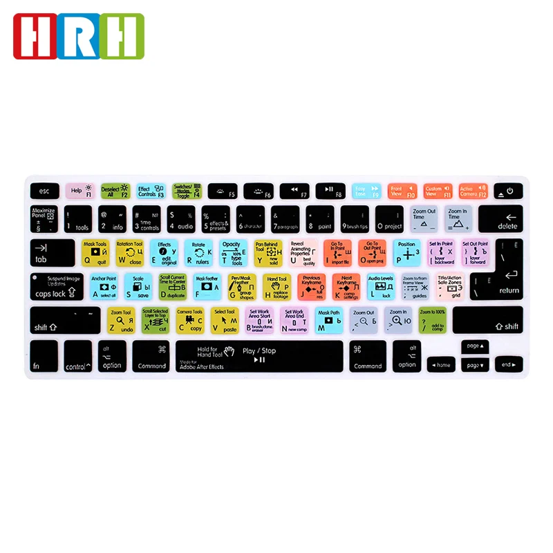 Русские горячие клавиши горячая клавиатура защитная для Macbook Retina 13 15 Air A1466 функция клавиша