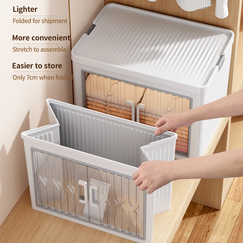 Прозрачный складной многослойный большой шкаф-органайзер бытовые пластиковые ящики для хранения одежды игрушки домашняя упаковка