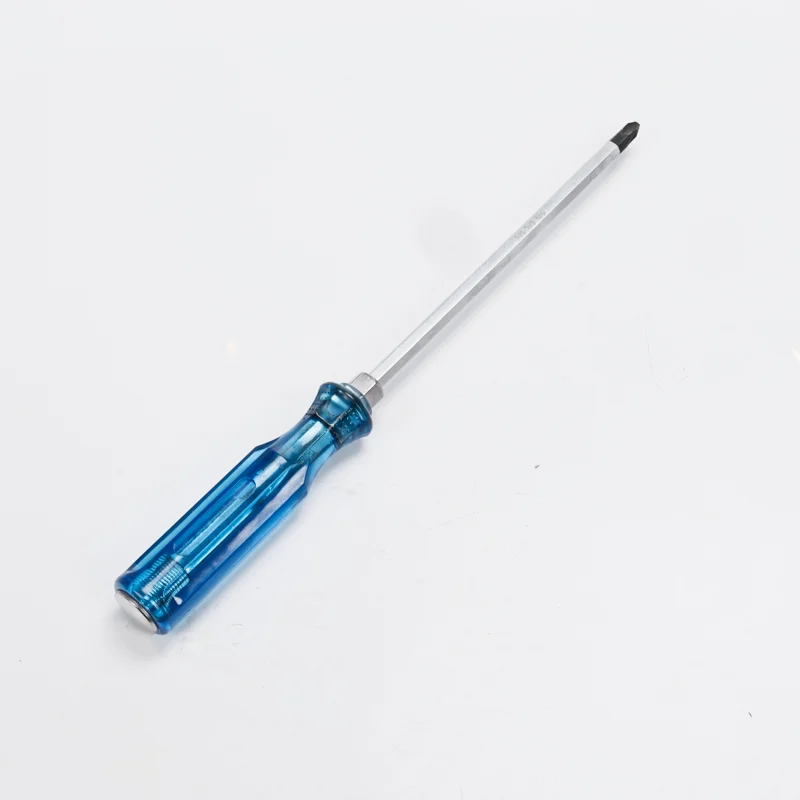 Magnetic transparent handle screwdriver, cross shaped, dual-purpose type 40, material hardness 48 to 52 degrees