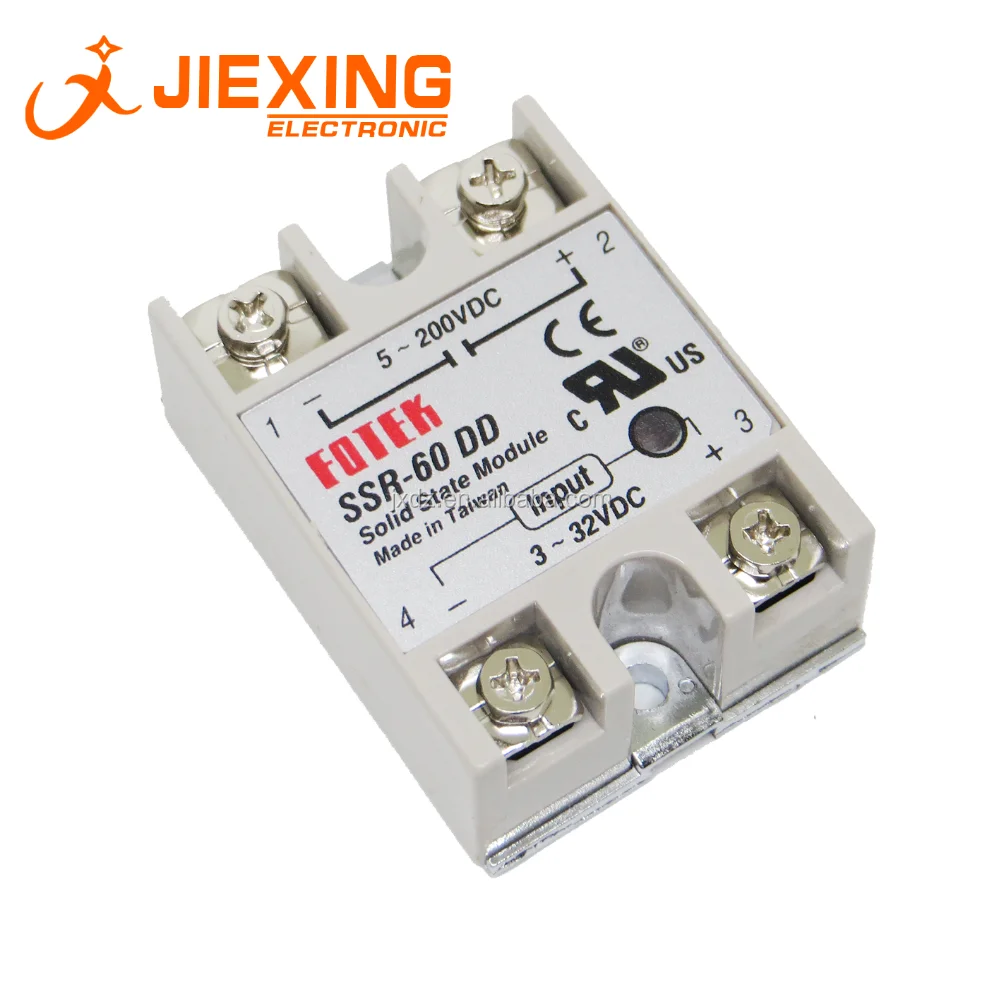  SSR-60DD 60A 3-32VDC вход 5-200VDC выход однофазный модуль реле постоянного тока в DC