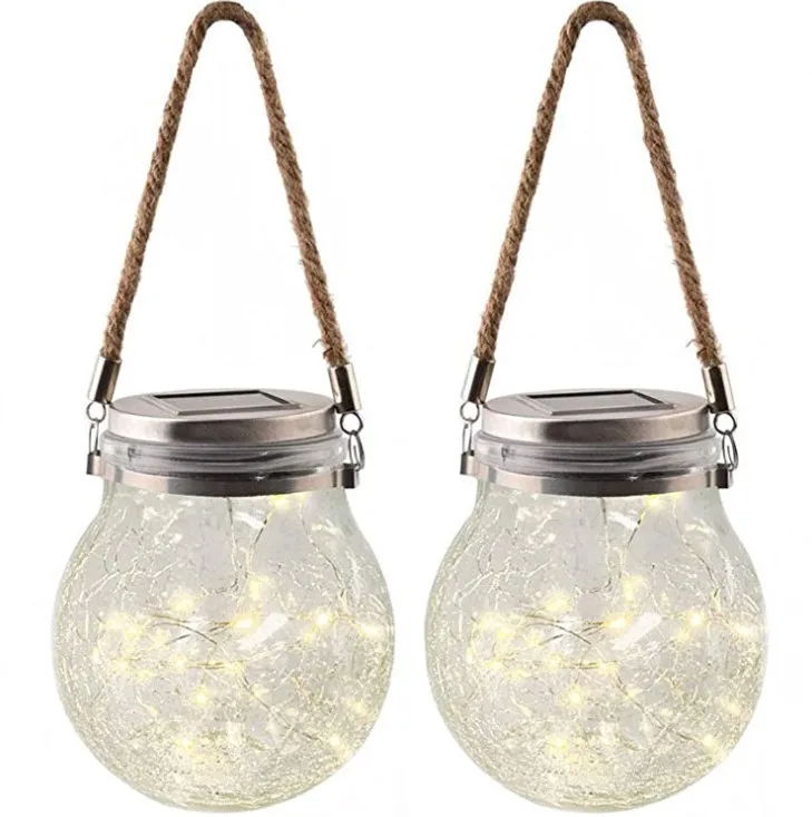 Crack Glass Bottle Solar Hanging Light Decoration Lamp Fairy Light String Copper Wire Solar Lights 30LED