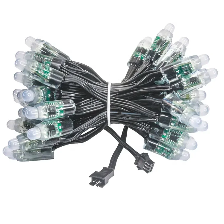 WS2811 IC встроенный RGB 12 мм Светодиодная струна полноцветная 5 В светодиодный пиксельный модуль водонепроницаемый IP68 точечный свет