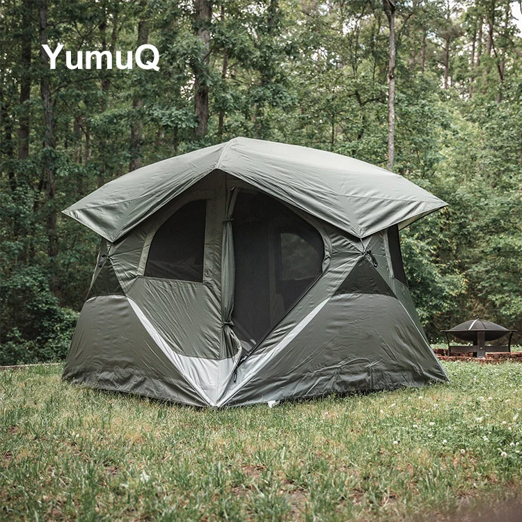 YumuQ шестиугольная семейная уличная кемпинговая проекционная купольная устойчивая к насекомым сетчатая шатровая палатка