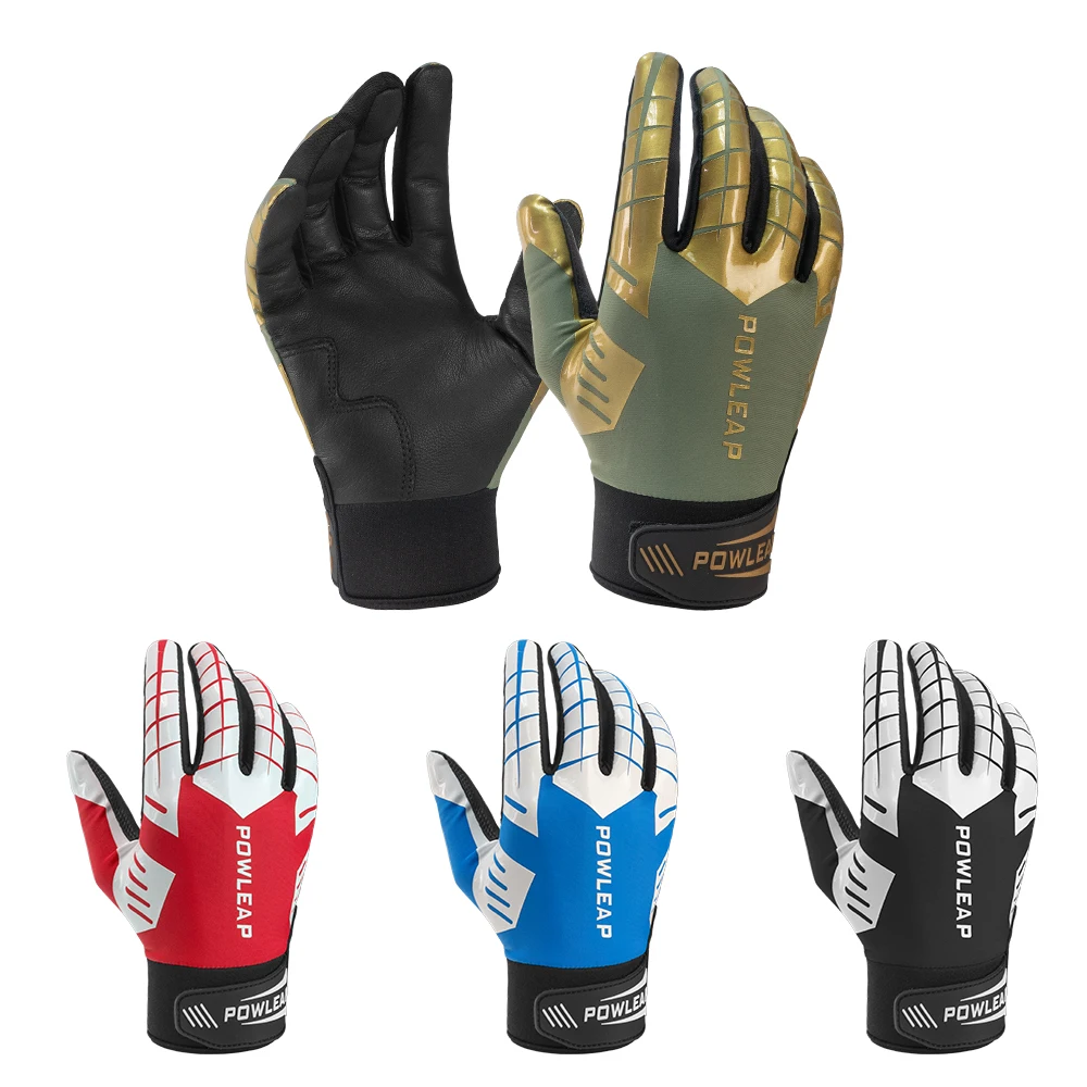 Leather Padded Baseball Batting Gloves Wear Resistant Shock Absorption Comfortable Softball Gloves