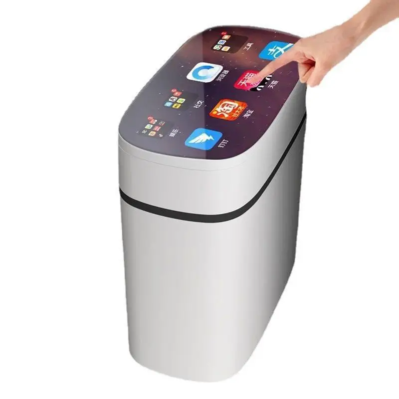 Hot Sale Intelligent Automatic Kitchen Portable Charging Rubbish Dust Plastic Garbage Trash Can Waste Bins