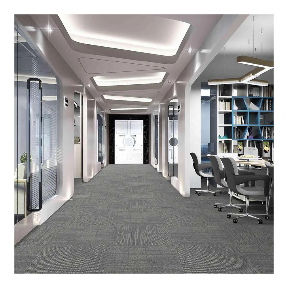 Kaili 50x50 Commercial Office Carpet Tiles with Modular PVC Backing Balance PP Wall-to-Wall Carpets Factory Direct