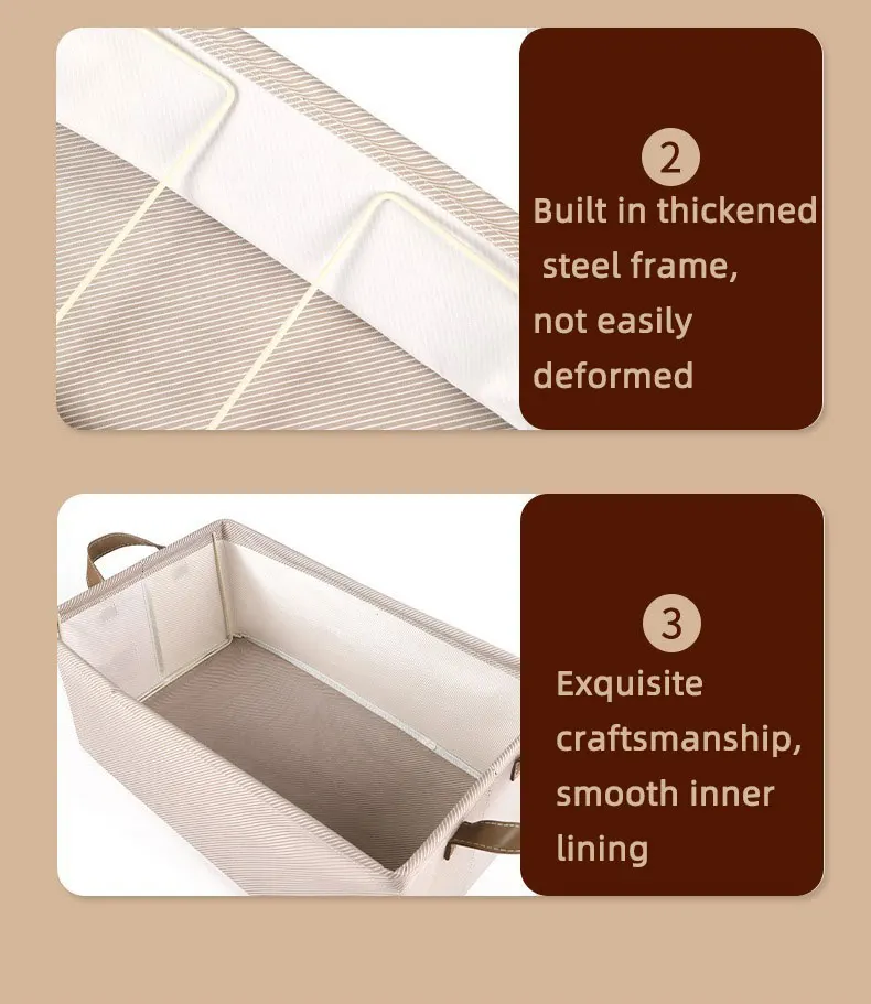 Factory price drawer stackable outdoor fabric baskets foldable storage boxes bins organizer for clothes