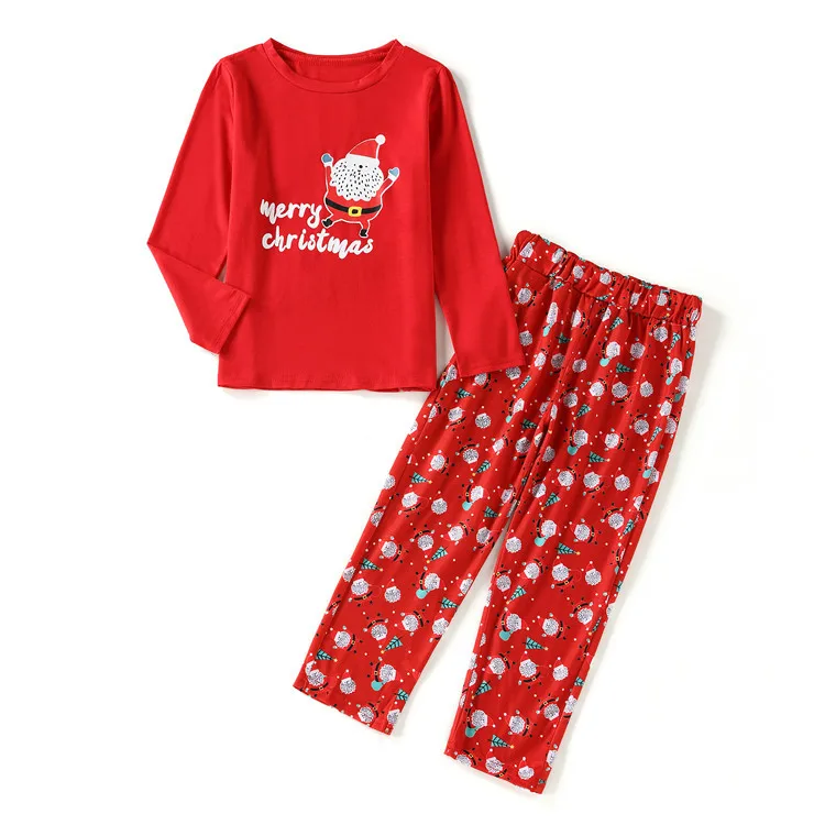 2021 Customized Printed family Pjs Cozy Winter Full Length Cotton women children Christmas Pajamas Sets