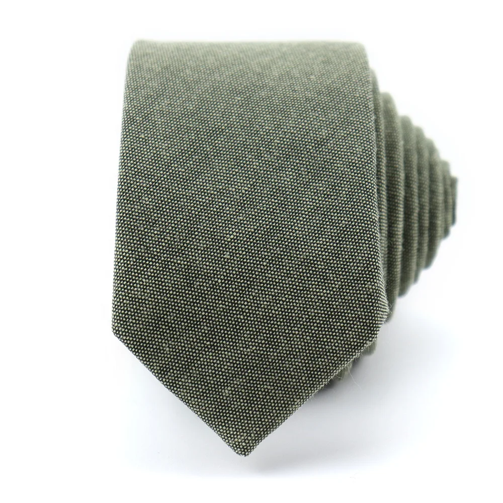 
 Простой дизайн, тонкие зеленые однотонные галстуки, оптовая продажа, 100% хлопок, мужские галстуки из Китая  