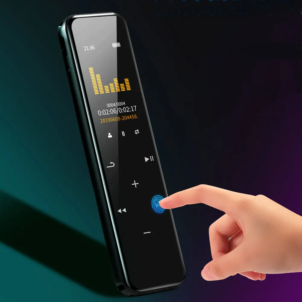 V93 Digital Voice Recorder Touch Button 32GB Voice Activated Recorder 1536kbps Stereo HD Recording Device with MP3 Player