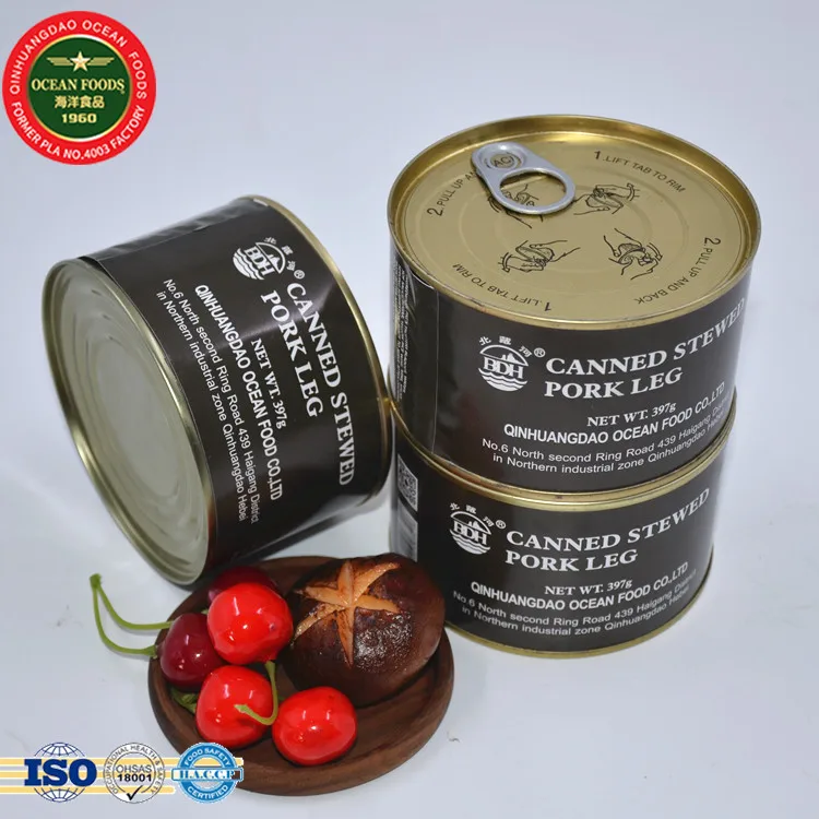 Wholesale Ready to Eat Canned Food 397g Meat Canned Pork leg
