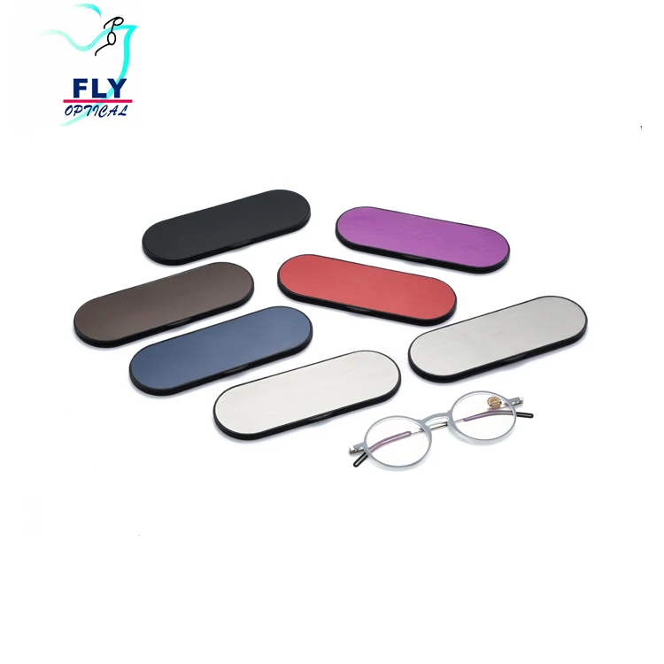 Italy design  mini lady anti blue light round metal reading glasses with case