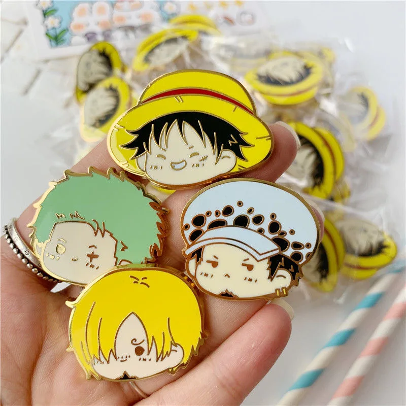 High Quality Animation Wearable Pirate King Cute Lapel Metal Badge Pin