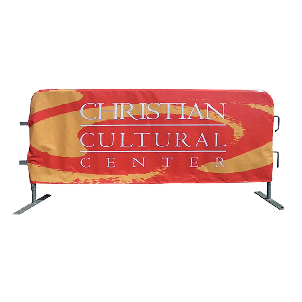 Outdoor Custom Barrier Barricade Banners Covers polyester barrier fence cover mesh banner