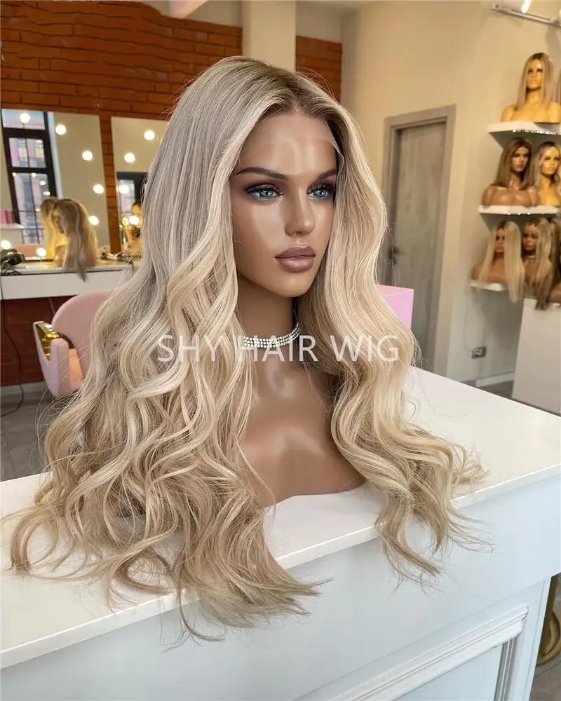 Top Quality Pelucas De Encaje Frontal 13*4 Lace Front Body Wave Highlight Color Hair Honey Blonde Lace Front Wigs For Women