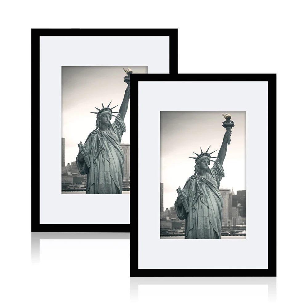 11x17 Frames Picture Black Poster Frame Display 8x12 with Mat or 11x17 Without Mat