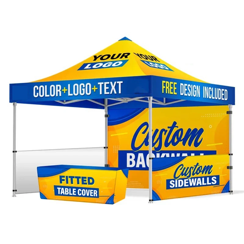 Custom design promotional aluminium printing gazebo marquee tent advertising party event waterproof table cloth and tent