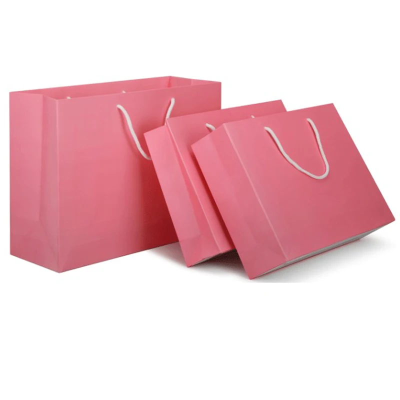 Personalized Printing Kids Diva Jewellery Boutique Necklace Purse Bedding Packaging Custom Logo Small Gift Pink Paper Bags