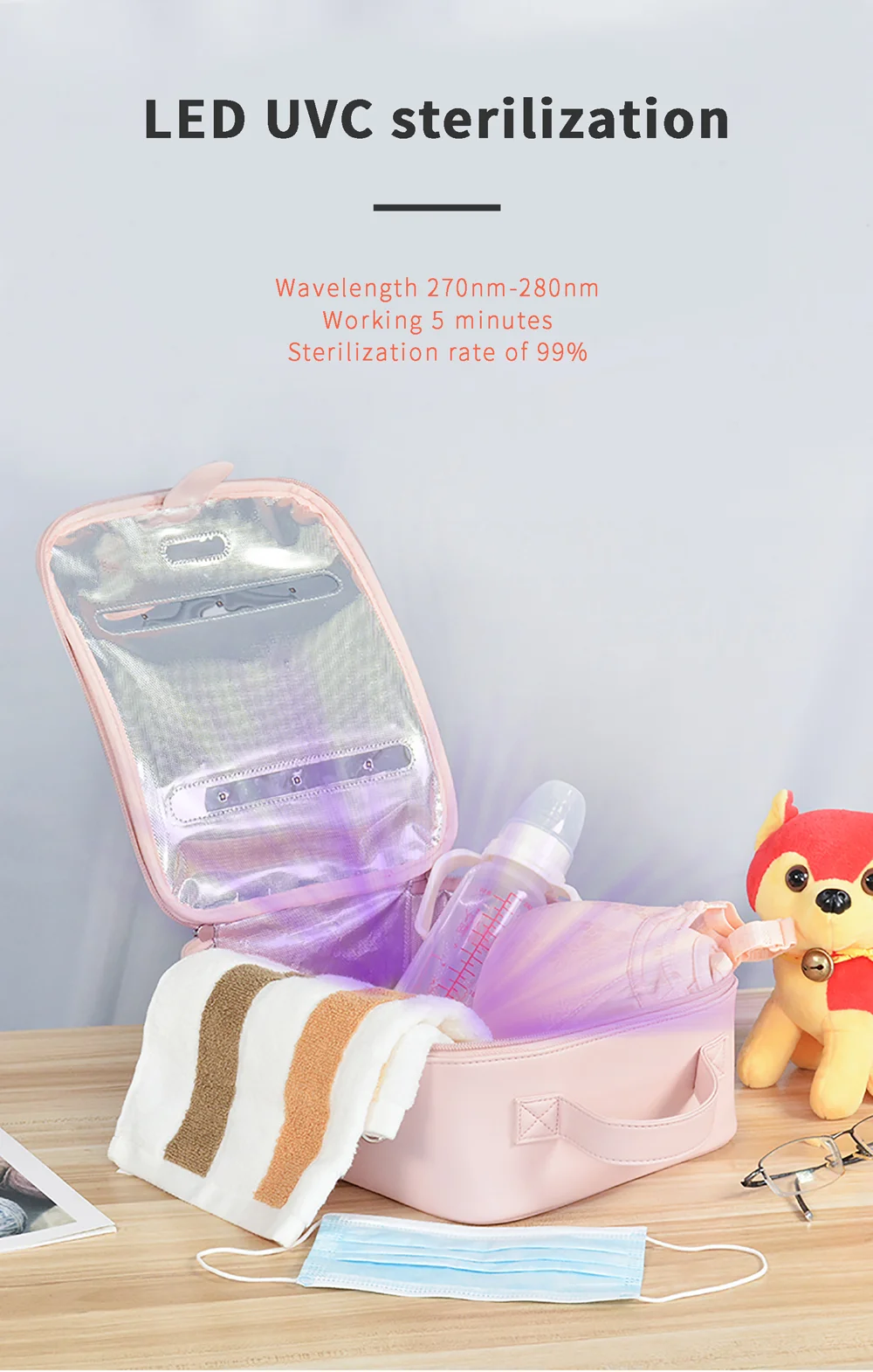 UV Light Sanitizer & Ultraviolet Container Foldable UV Disinfection Bag