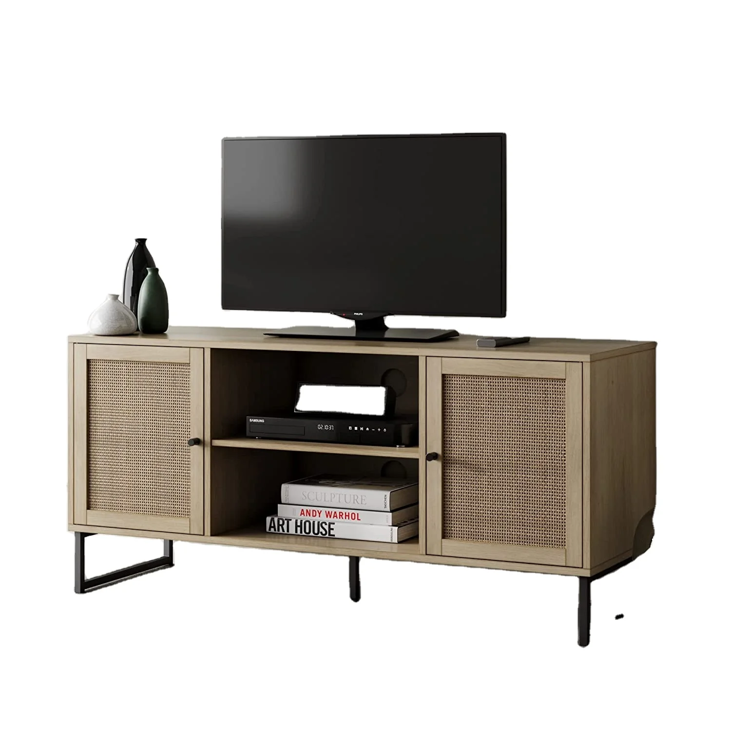 2023 luxury tv unit cabinets modern tv stand and coffee table with drawer for living room furniture rattan cabinet