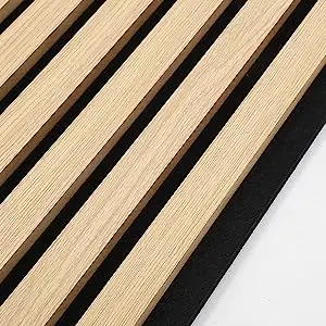 Akupanel Pet Felt Wood Slat Acoustic Panel Natural Oak Walnut Veneer Pvc Film Surface interior decoration sample