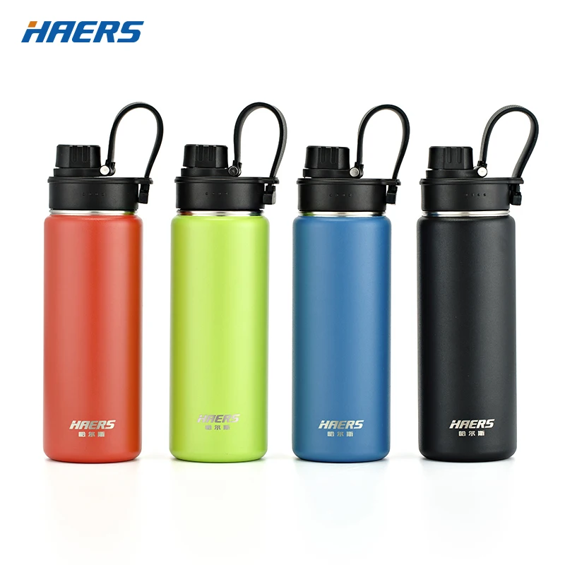 Haers Custom OEM 530ml Water Bottle Stainless Steel Shaped Thermos Metal Reusable Sports Bottles
