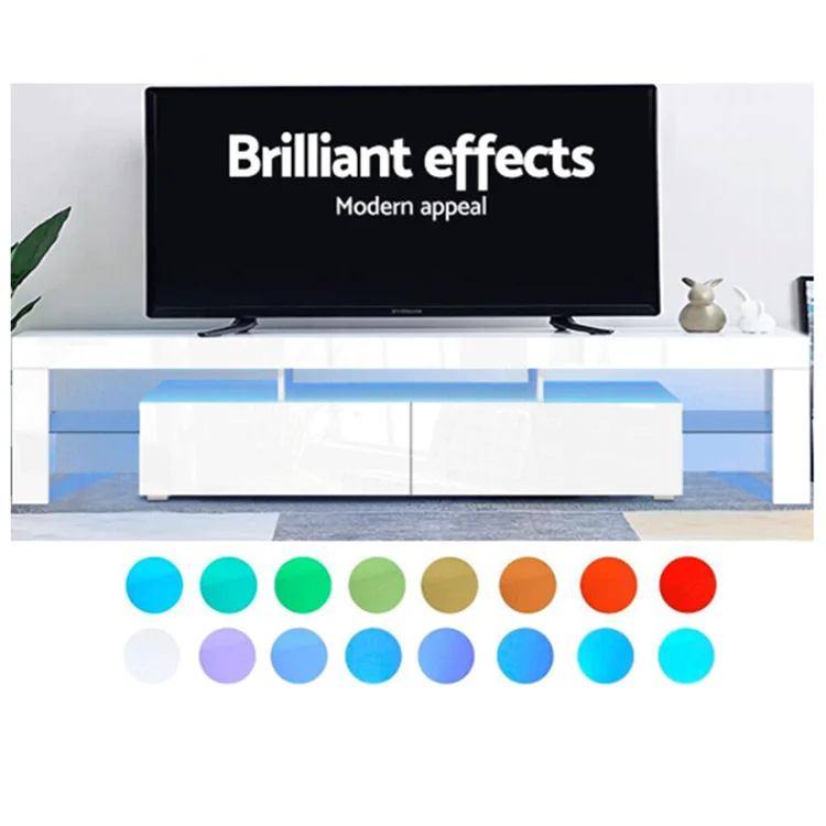 Modern Wooden simple design high gloss and  LED tv cabinet with drawer