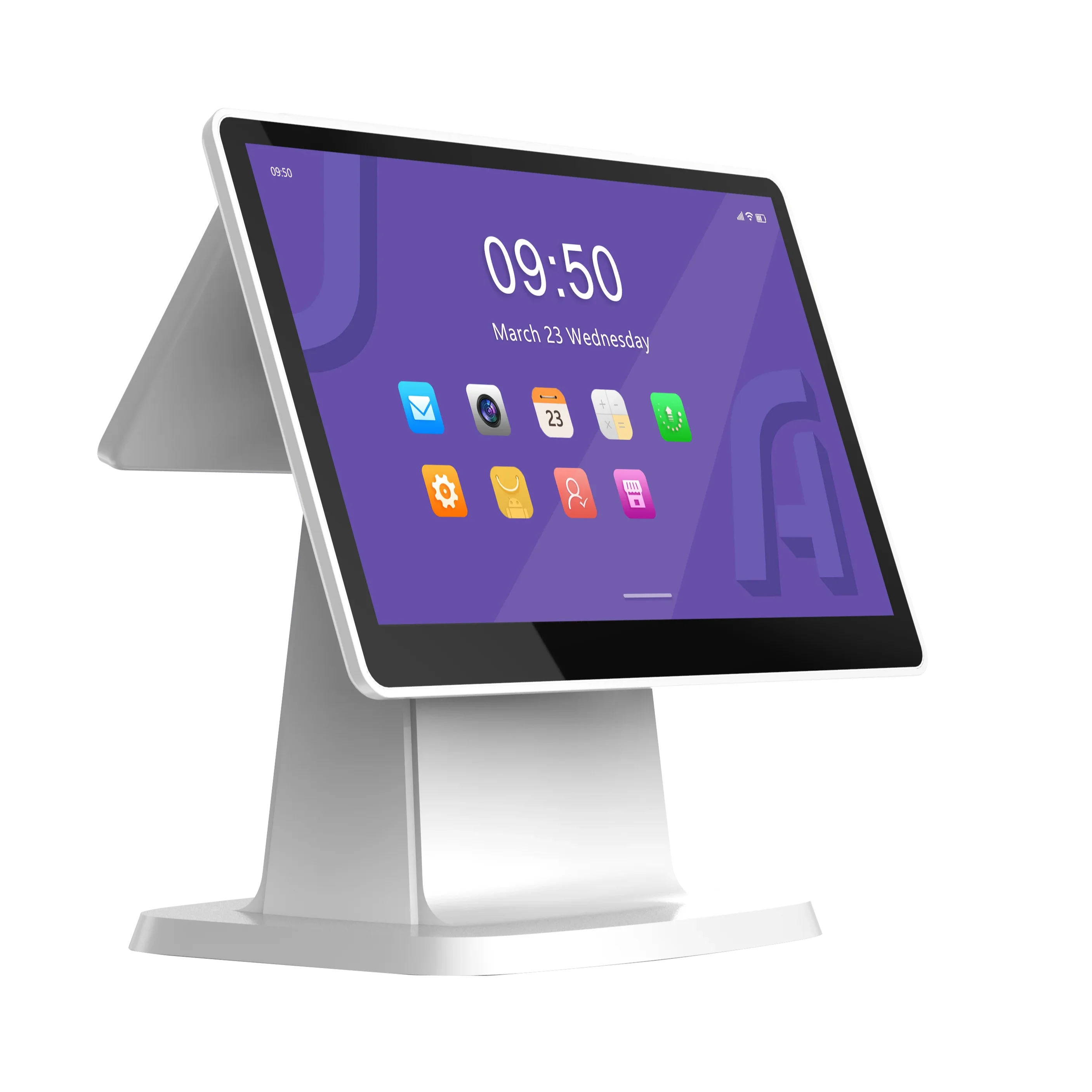 Point of Sale Dual Screen Windows10 True Flat Touch Screen Desktop Pos Grocery Cash Register