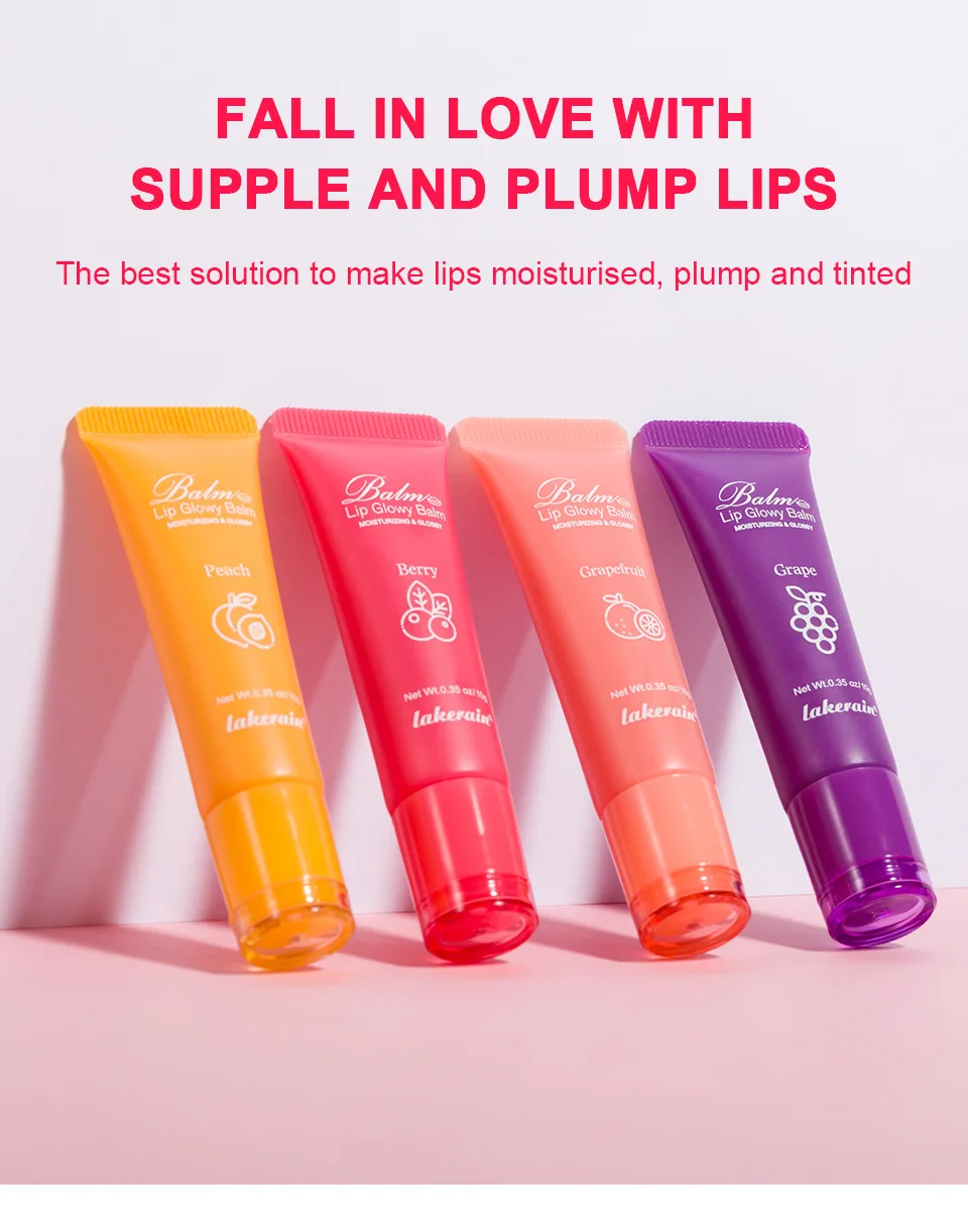 New Arrival Lakerain Glossy Lip Balm Hydrating Lip Lines Reduce With Fruity Smell High Quality Lip Balm