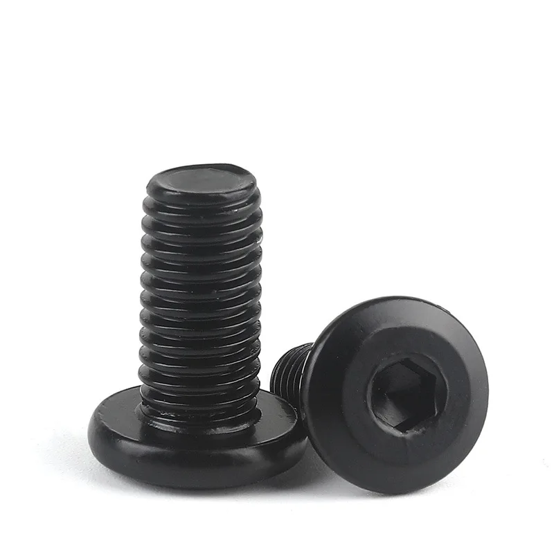 Flat head hexagonal screw baby bed furniture chair universal screw metric m6 inch 1/4 black zinc plated PL
